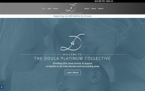 Doula Platinum Collective website homepage with services info.